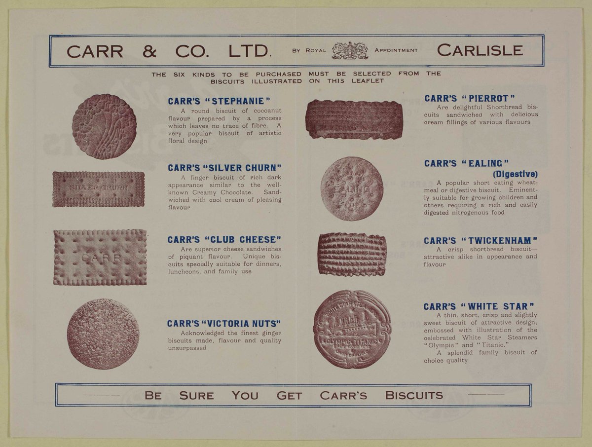 🍪🍪🍪 Silver churn, #Twickenham or Victoria Nuts? To dunk or not to dunk ? Which biscuit will you choose on #NationalBiscuitDay? #CarlisleArchives #eyafood #biscuits #carrs #crackerpackers