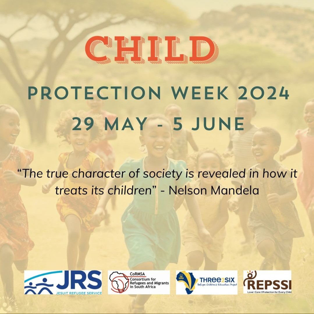 It's Child Protection Week! 

@CoRMSA , @REPSSI, @JesuitRefugeeServices and @326project  are joining hands this week. We will be sharing valuable resources and information to raise awareness about child protection. 

Follow us and share our posts to amplify our message!