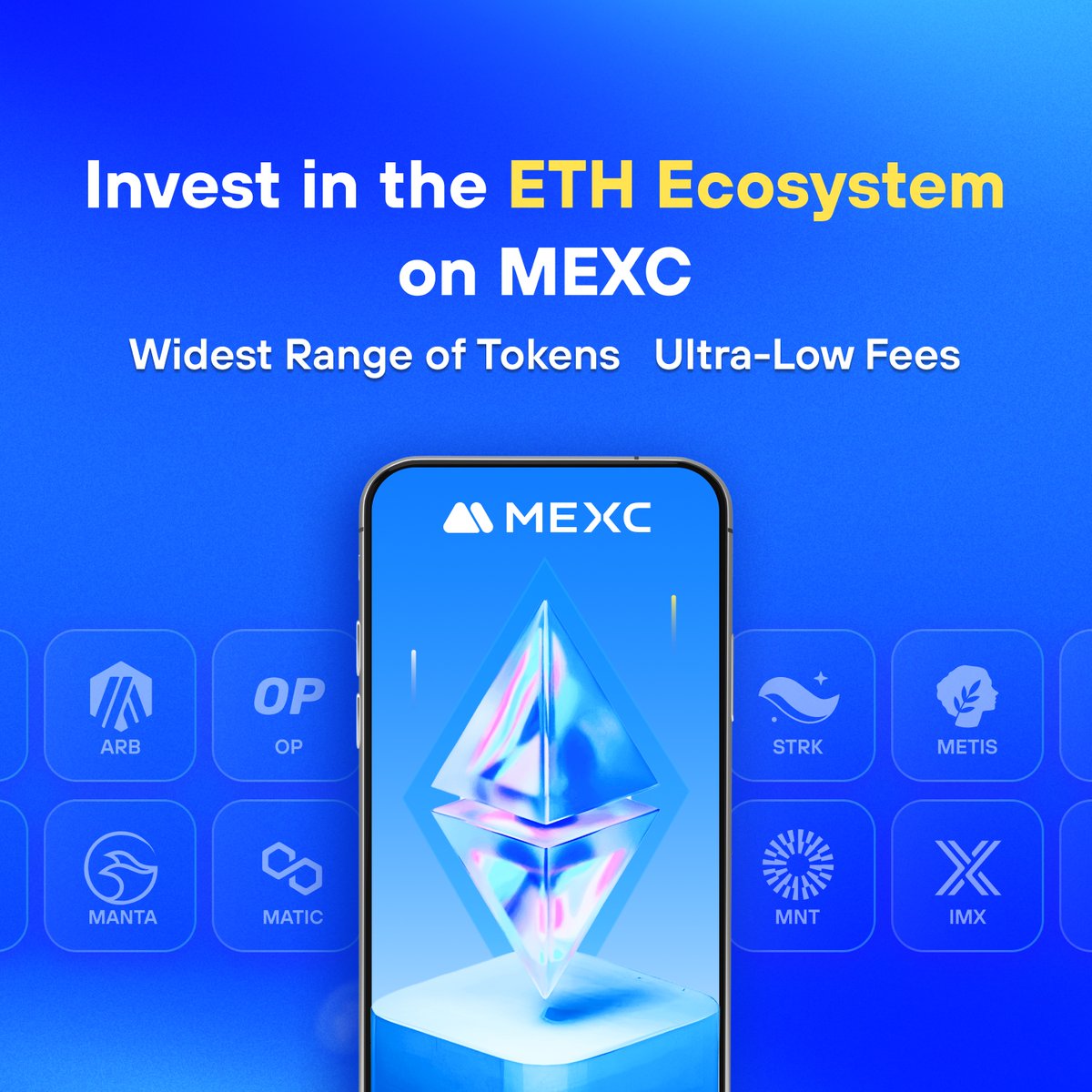 🔥With the $ETH ETF officially approved by the SEC, now is the time to invest in the $ETH ecosystem! 🚀Trade on #MEXC for the widest range of tokens and ultra-low fees. Trade on #MEXC now!🔽 mexc.com/exchange/ETH_U…