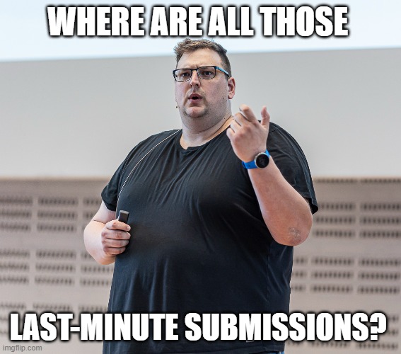 Glancing over the submissions for #dataMindsConnect, I see a lot of our usual suspects are playing hide 'n seek again until the very last-minute. The #CallForSpeakers ends on Friday May 31st at 23:59 CEST. 

Be warned, as there are no exceptions possible ☺️