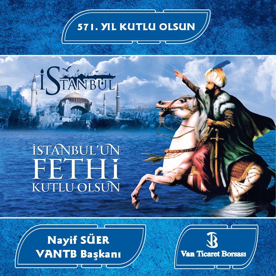 Tarihe istikamet veren, çağ açıp çağ kapatan İstanbul’un Fethi'nin 571. yılı kutlu olsun. Fatih Sultan Mehmet Han'ı rahmetle ve minnetle anıyoruz... @Nayifsuer #29Mayıs1453 #istanbulunfethi