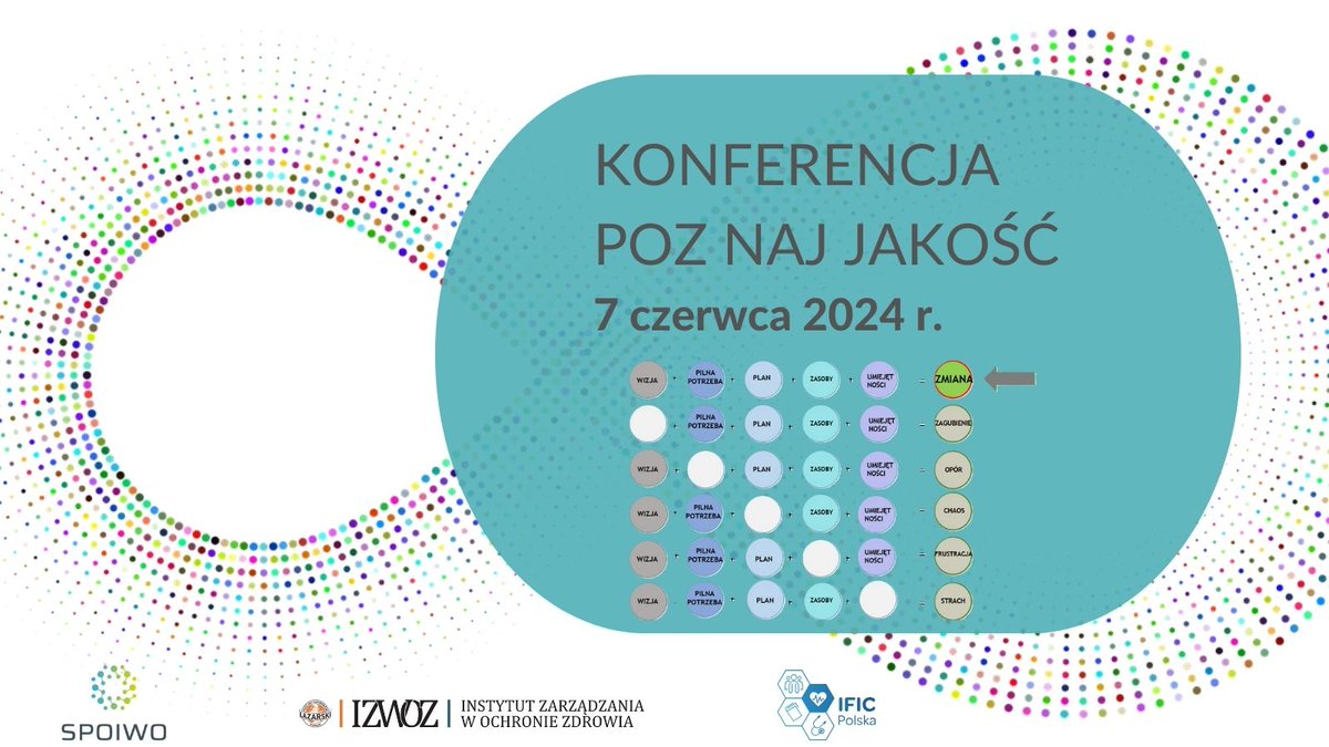 📣Już za tydzień odbędzie się konferencja „POZ  NAJ Jakość” organizowana przez IZWOZ <a href="/gosia_sobotka/">Małgorzata Gałązka -Sobotka</a>, <a href="/IficPolska/">IFICPolska</a> i <a href="/SPOIWO1/">SPOIWO</a>. Agenda i rejestracja: form.lazarski.pl/pl/poznaj-jako…
