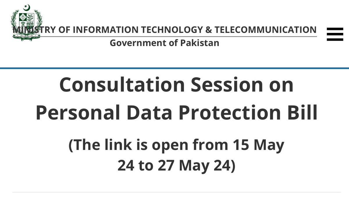 No one has received any confirmation around the consultation on #PDPB. Can @MoitOfficial please update the stake holders who submitted their interest in participation. @ShazaFK #DataProtectionBill