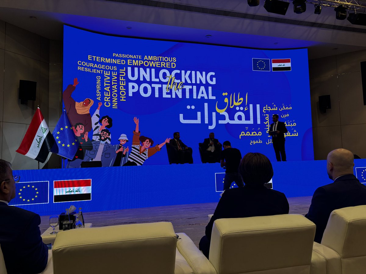 husam_sobhi's tweet photo. Thrilled to attend the "Unlocking the Potential" event by #EU and #Iraq. Full of inspiration, creativity, and empowerment. Thanks to the organizers! #StrongPartnership #PromisingFuture https://t.co/ZeYOb9ueug