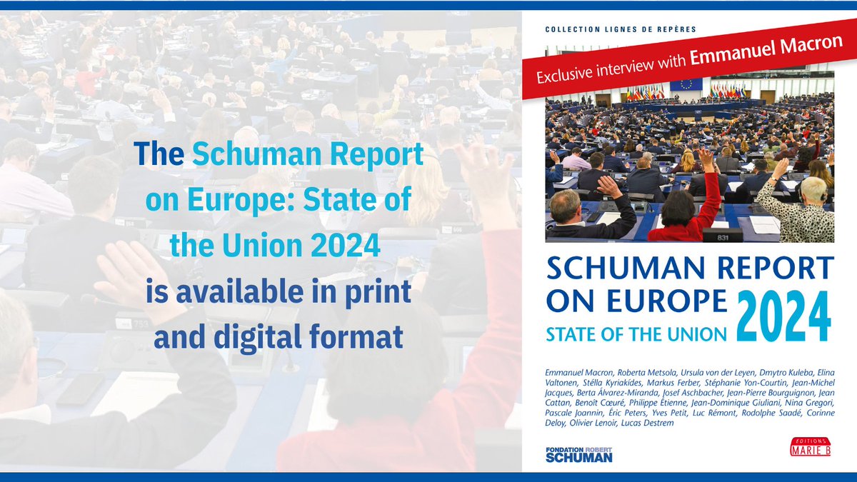 [#Publication🇬🇧] The #SchumanReport2024 is now also available in digital format! ✍️22 contributions 🗺️41 original maps 📊commented statistics 📖Find the print version here ➡️ robert-schuman.eu/en/bookshop/pr… 📱& the e-book here ➡️ amazon.com/Schuman-report…