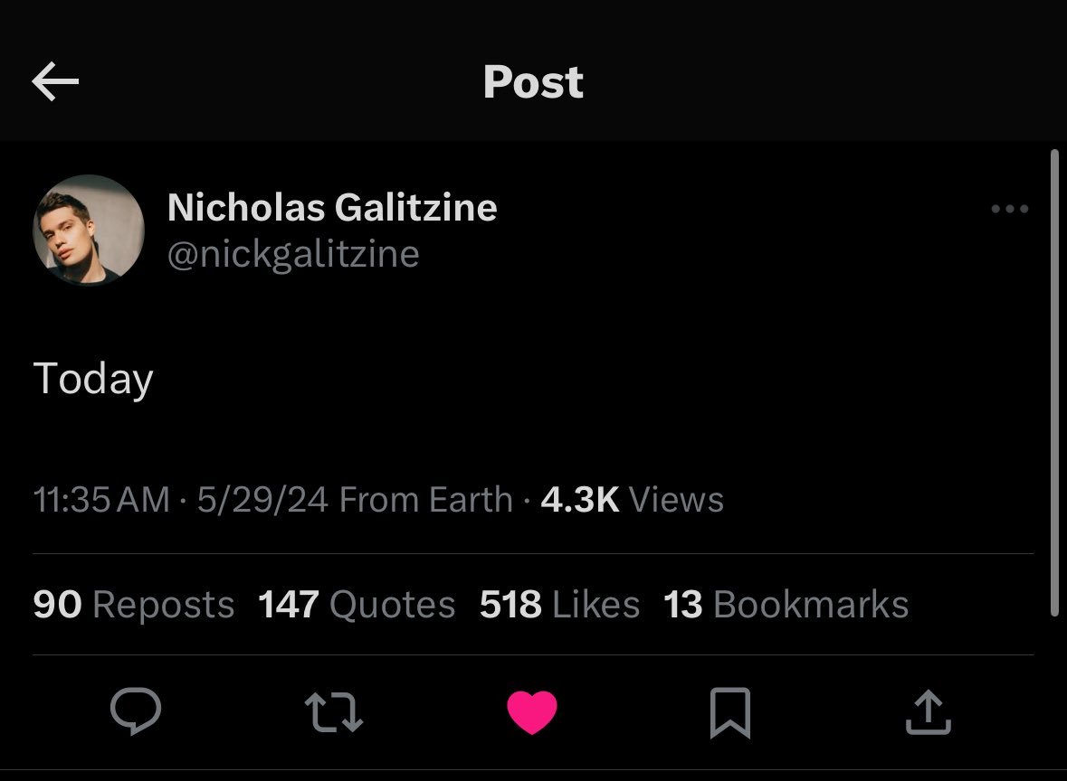 Nicholas Galitzine teases a new announcement coming today.