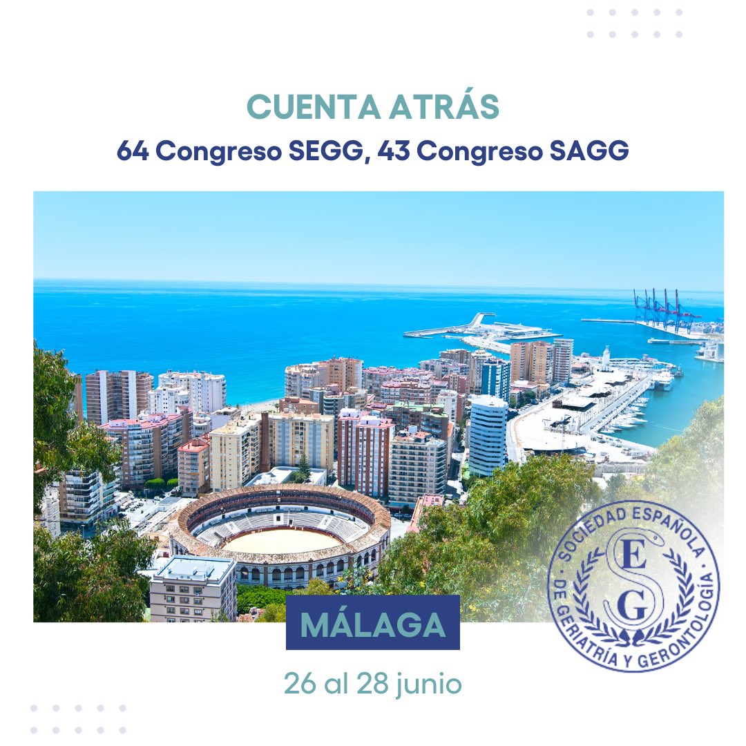 ¡Cuenta atrás para el 64 Congreso de la SEGG y el 44 de la SAGG! 🌟 Bajo el lema “Diseñando un nuevo futuro, construyendo redes, trabajando juntos”, este junio en Málaga, geriatras y gerontólogos se reunirán para compartir conocimientos.