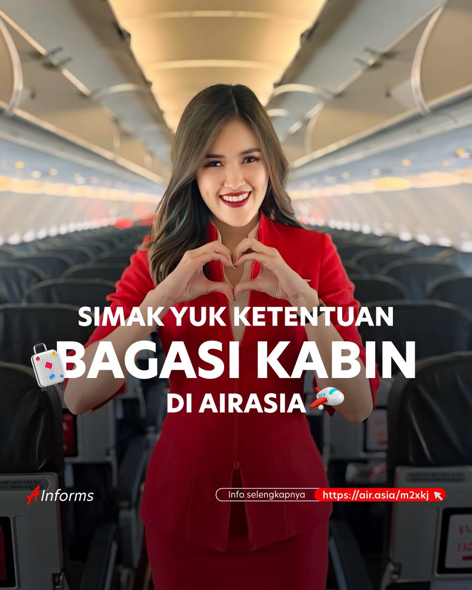 Yuk, simak ketentuan bagasi kabin AirAsia di #AirAsiaInforms ✨✈️
Jangan lupa di ❤️ & bookmarks ya!