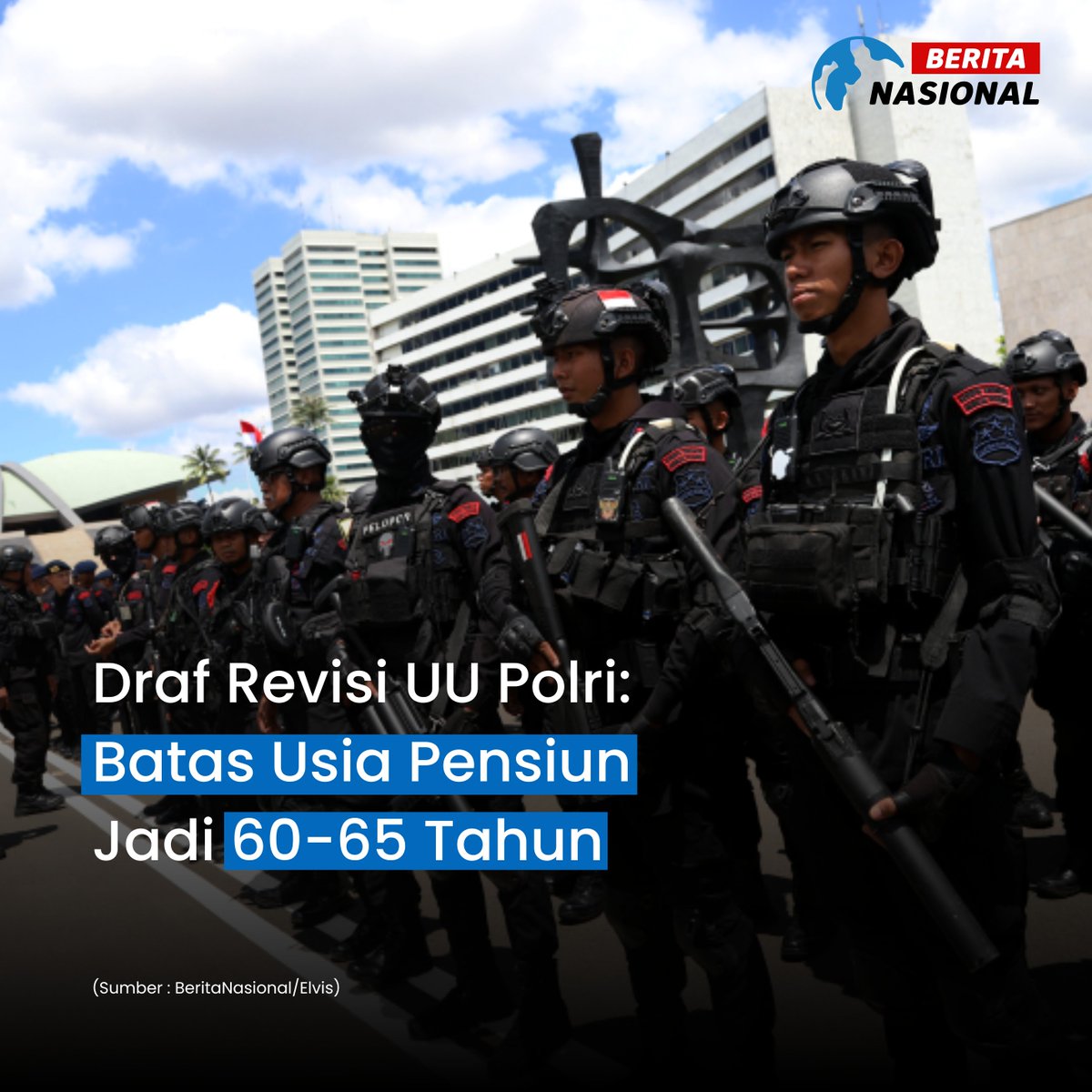 Draf Revisi UU Polri: Batas Usia Pensiun Jadi 60-65 Tahun 
#RevisiUUpolri #bataspensiun #DPR #beritanasional #beritahariini #beritaterkini #beritaterbaru #newsupdate 

beritanasional.com/detail/72621/d…