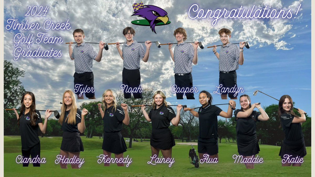 Congratulations to our Falcon Golfer Graduates!  We are proud of you! ⁦<a href="/KISDAthletics/">Keller ISD Athletics</a>⁩ ⁦<a href="/TCHS_Booster/">TCHS ABC</a>⁩ ⁦<a href="/TimberCreek_HS/">Timber Creek High School</a>⁩