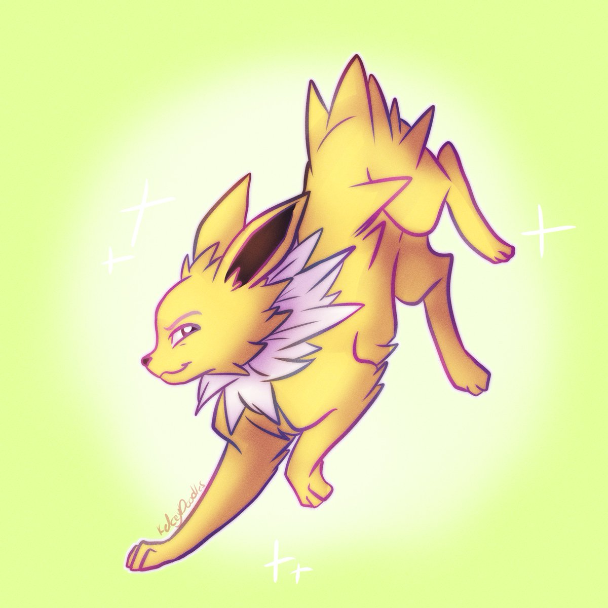 Closing on the ending of the eeveelution line up, up next is jolteon. . . . #drawing #pokemon #jolteon #eeveelution #digitalart