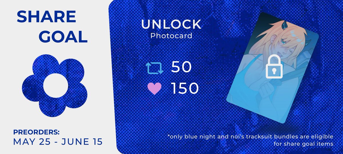 🩻 SHARE GOAL ANNOUNCEMENT 🩻

Unlock this gorgeous Nikaido photocard (by @ksooupart) for all physical orders by helping us get this post to:

🔁 50 RETWEETS
💙 150 LIKES

➕ bluedorohedoro.bigcartel.com