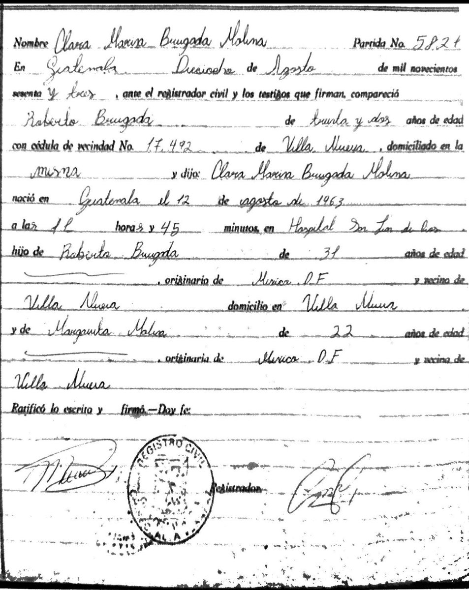 Se filtra acta de nacimiento de <a href="/ClaraBrugadaM/">Clara Brugada Molina</a>
Nació en Guatemala.

#GuacamayaLeaks
#GuacamayaNews