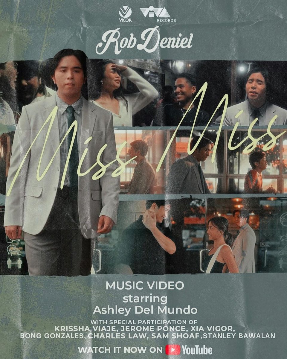 AshleySlappers's tweet photo. 𝗜𝗖𝗬𝗠𝗜: Rob Deniel's "Miss Miss" Official Music Video starring our dearest Ashley Del mundo is out now! 

Congratulations @lallainashley, @robdeniel, @viva_records, and @vicor_music! 👏🤍 

Watch Here: 
🔗 https://t.co/autjpqHAiv 

#MissMissMV
#AshleyDelMundo https://t.co/RUr4SuLmqh