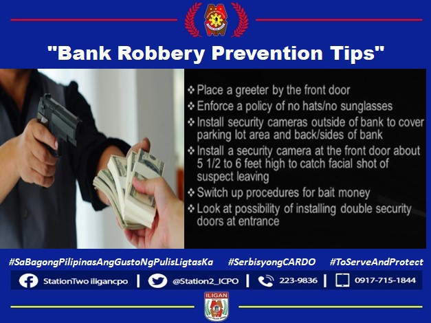 Bank Robbery Prevention Tips #ToServeandProtect #BagongPilipinass #serbisyongcardo #SerbisyongMayPuso