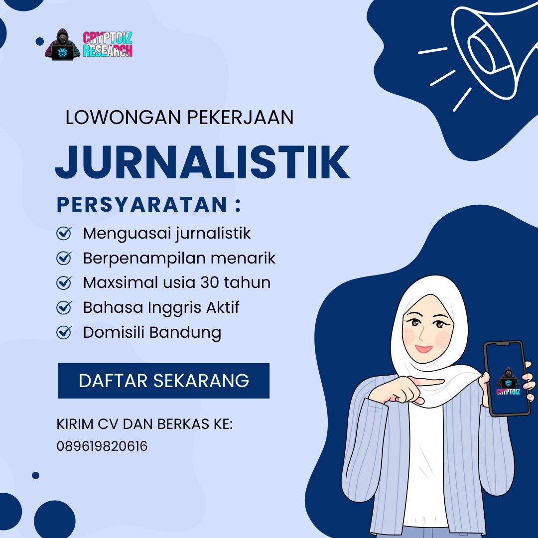 cryptoiz_IDN's tweet image. Bagi wanita yang berminat untuk bergabung dengan cryptoiz, silahkan kirim CV nya.. 
#lowonganpekerjaan #cryptoiz #lamarankerja #bandungjuara