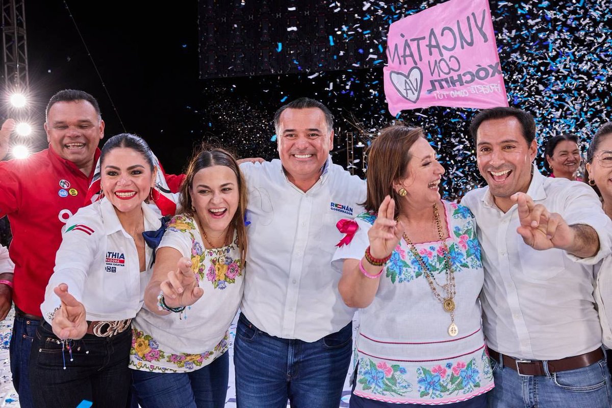 RenanBarrera's tweet photo. ¡Este es el equipo GANADOR! 🙌🏼
Aquí tenemos las mejores propuestas, los resultados nos respaldan y tenemos de nuestro lado a las y los yucatecos que ya decidieron que en nuestro estado continuemos los buenos gobiernos. ¡VOTA RENÁN! ¡VOTA CECILIA! ¡VOTA XÓCHITL! ¡VOTA KATHIA Y ROLANDO!

#RenánGobernador #UnidosGanaYucatán