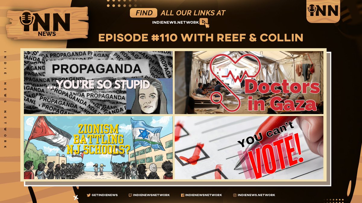 LIVE! tonight at 9pm et! #INNnews w/
@ogbonna_collin & @ReefBreland 
PROPAGANDA SO STUPID, DOCTORS IN GAZA, ZIONISM BATTLING NJ SCHOOLS, YOU CAN’T VOTE!
👇LINKS BELOW👇
@YouTube: bit.ly/INNnews110
@TheRokfin: rokfin.com/stream/49097
@rumblevideo: bit.ly/INNnews110r