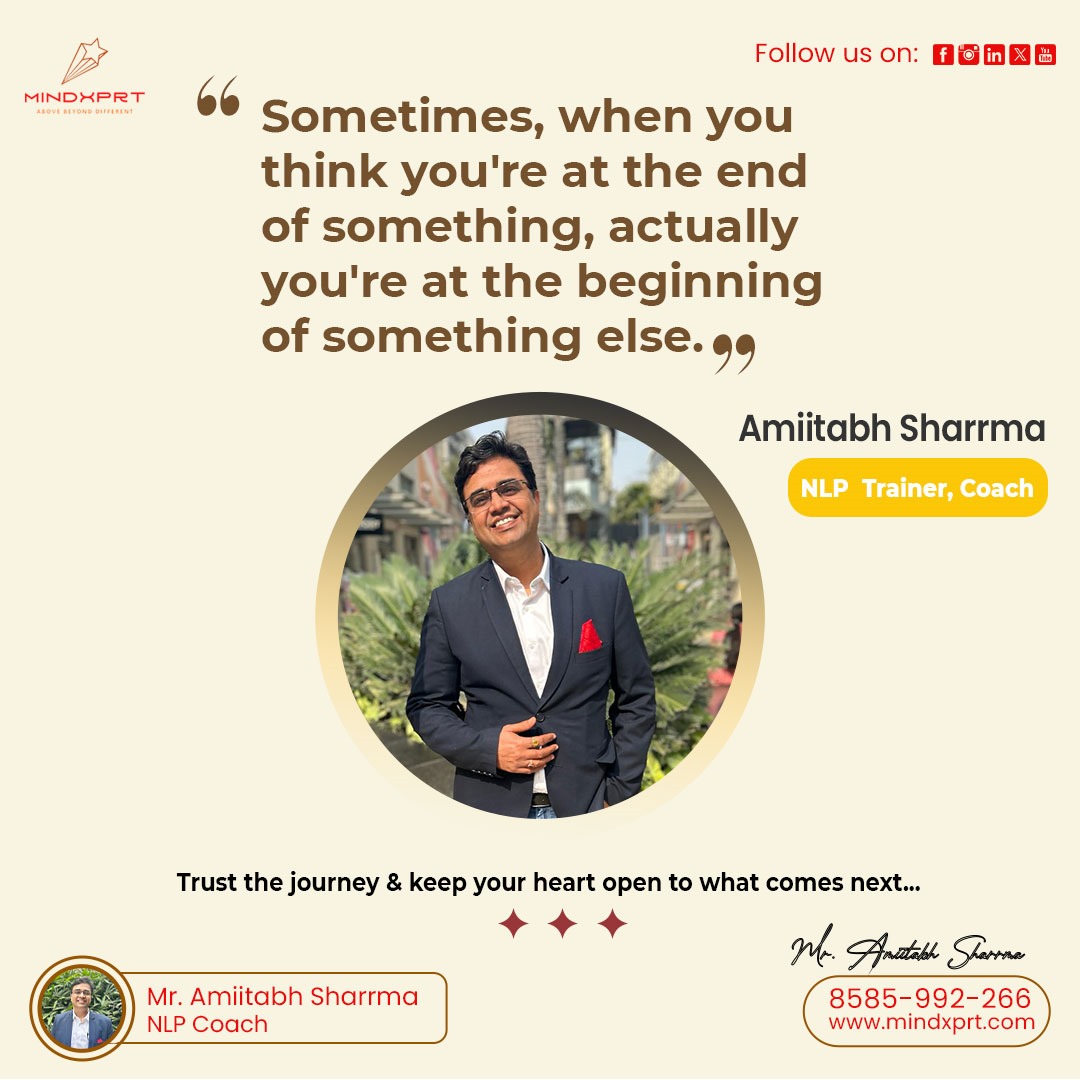 mindxprt's tweet image. Daily Reminder: &quot;Sometimes, when you think you&apos;re at the end of something, actually you&apos;re at the beginning of something else.&quot;🔥

Trust the journey and keep your heart open to what comes next.💖
#nlp #nlpcourse #nlpindia #viral #explorpage #postoftheday #positivethoughts #quotes