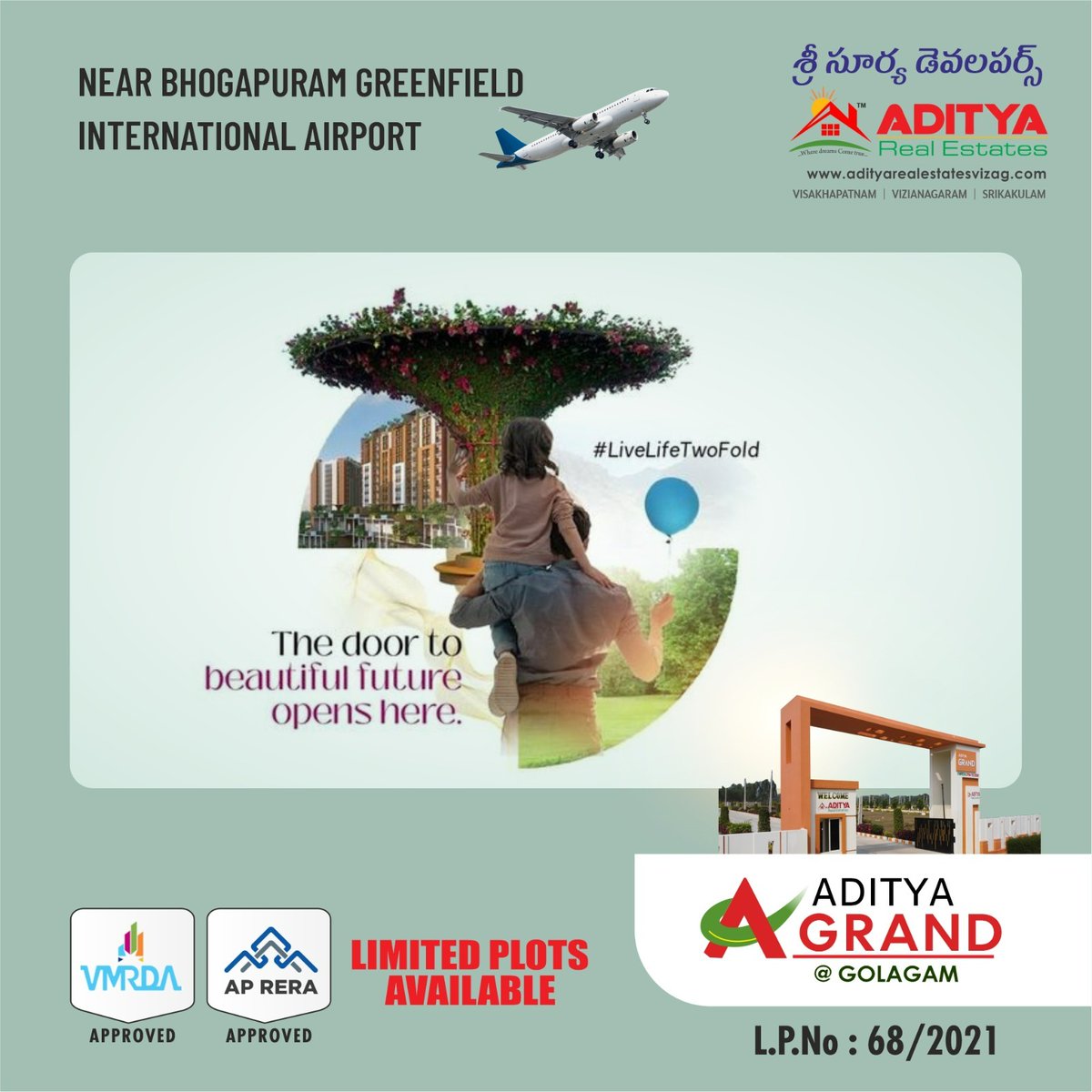AdityReal's tweet image. Step into a world where serenity and convenience blend effortlessly—welcome to Aditya Grand at Golagam! Here, open plots are awaiting your vision of the perfect home. 

Website: adityarealestatesvizag.com

#propertyforsale #Booknow #OwnAPlot #joyfulliving #investors #plotsforsale