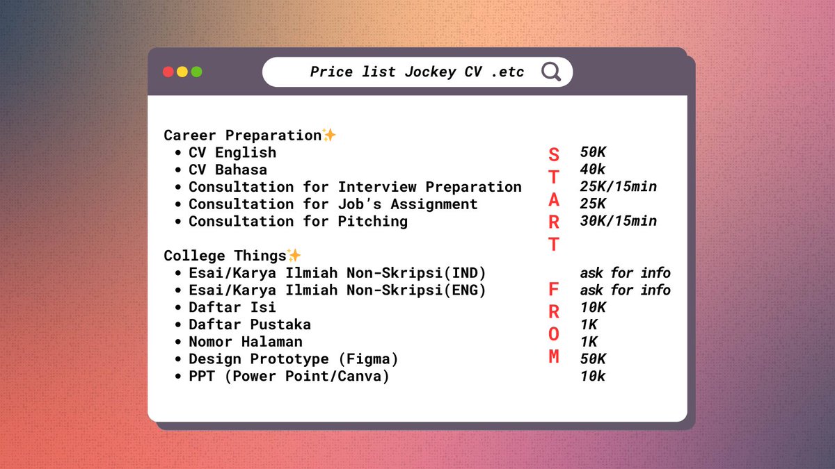 codingkuy's tweet photo. Halo peeps!! Kamu lagi bingung tugas Coding, tugas Kuliah/Sekolah, atau Esai? Gk usah bingung lagi, kamu dapat menyelesaikan kendala kamu dengan ikut konsultasi ataupun JOKI disiniii! Cek yuk Price list-nya. ✨#zonauang #joki #jokitulis #jokicoding #jokicv https://t.co/7mLvxGK499