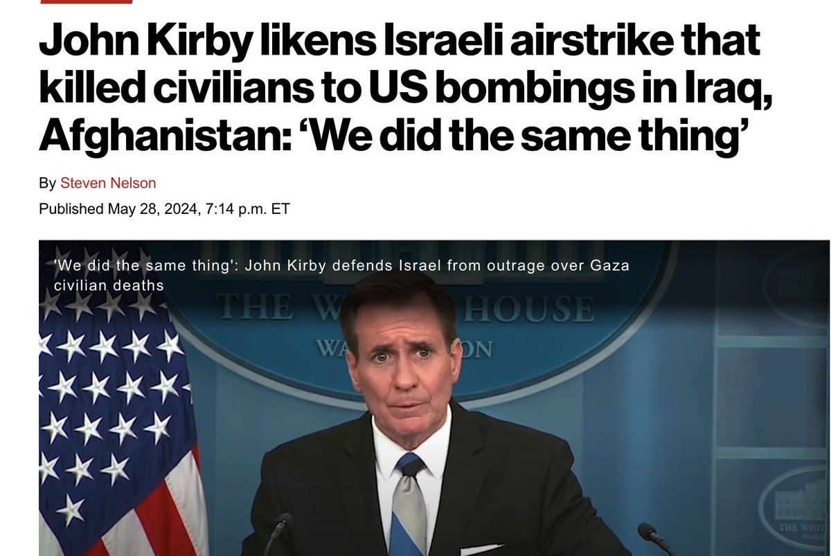 The Biden admin is really going with, 'It's okay that Israel is massacring civilians, because we do that too!' as their defense?