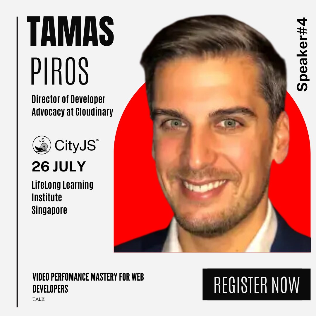 CityJS Conferences (@cityjsconf) on Twitter photo Ready to get a special video performance mastery talk for your #web #development⁉️
If yes then come to watch <a href="/tpiros/">Tamas Piros</a> talk at #CityJSSingapore it will be fun as always
Register now
singapore.cityjsconf.org Ready to get a special video performance mastery talk for your #web #development⁉️
If yes then come to watch <a href="/tpiros/">Tamas Piros</a> talk at #CityJSSingapore it will be fun as always
Register now
singapore.cityjsconf.org