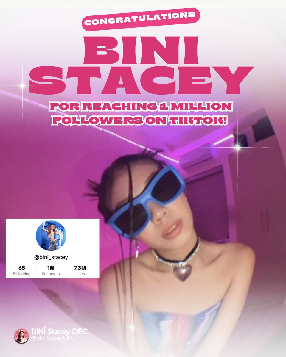 Happy 1M followers on TikTok, @bini_stacey! 💖

#BINI #BINI_Stacey #StaceySevilleja