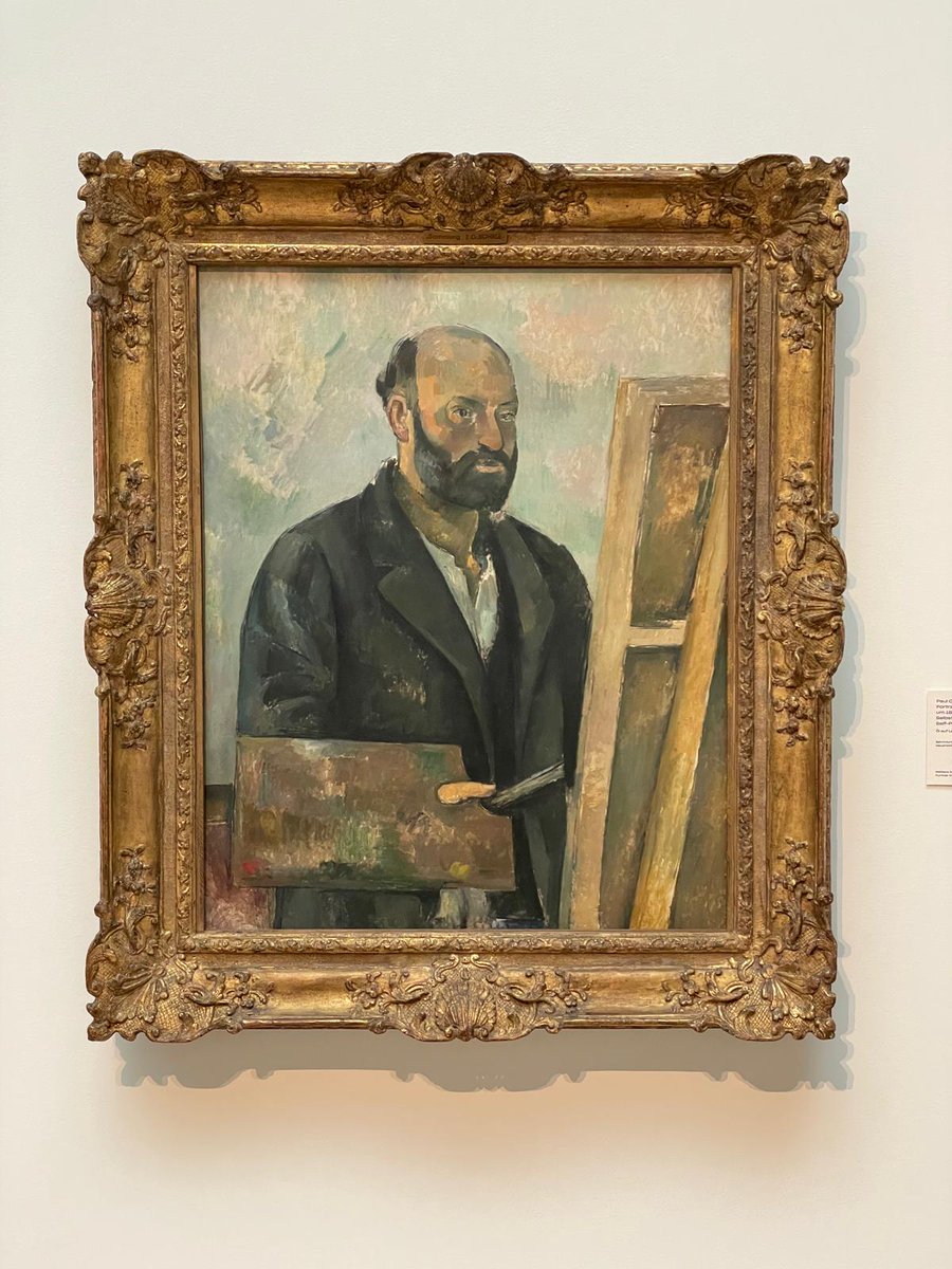 A dear friend has sent me a photo of Paul Cezanne's famous portrait: 'Aguzzi with palette and paintbrush', exhibited in the Kunsthaus Zurich.