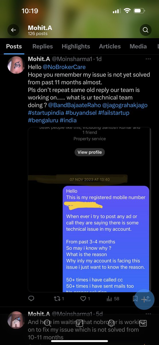 Before they use to delay in resolving the issue now they r not even responding its been 40+ hrs @nobrokercom very worst #startup i have even seen.
#nobrokerturns10 #startupindia 
@BandBajaateRaho @jagograhakjago @indiastartups #buyandsell 
#indiarealstate 
#ConsumerRights