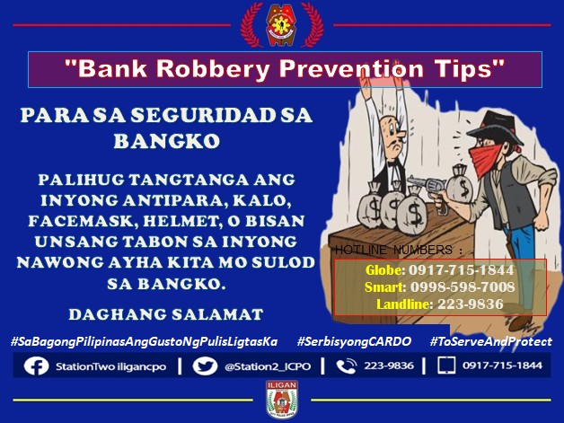 Bank Robbery Prevention Tips #ToServeandProtect #BagongPilipinass #serbisyongcardo #SerbisyongMayPuso