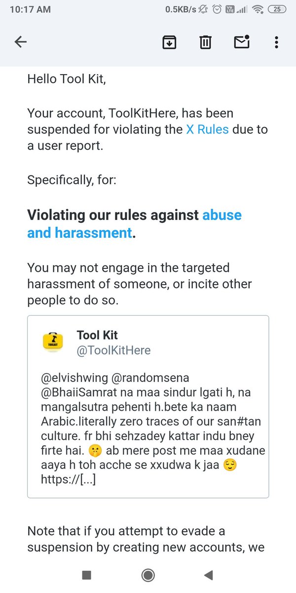 Hello @elonmusk @X @XCorpIndia , This account @ToolkitHere has mistakenly/wrongly been suspended without using any abusive phrase. So please review your decision as this violates freedom of expression. Requesting the X Team to kindly unsuspend the account. Warm Regards !!!