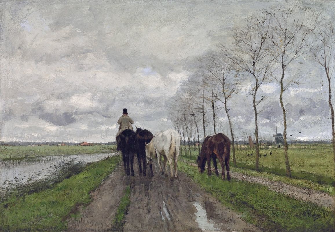 Anton Mauve (1838–1888) - 'Huiswaarts', 1874 Olieverf op doek, @SingerLaren