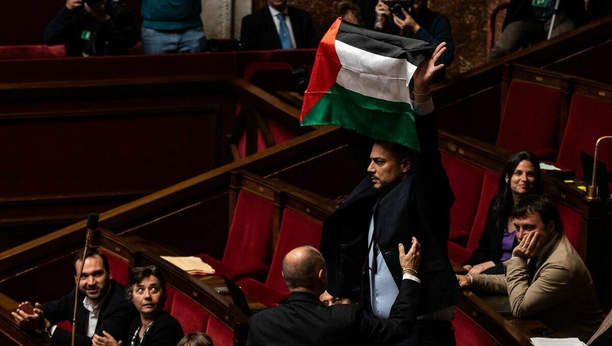 VIDÉO - Assemblée nationale : le député LFI Sébastien Delogu exclu 15 jours après avoir brandi un drapeau palestinien ➡️ l.francebleu.fr/Ghoj