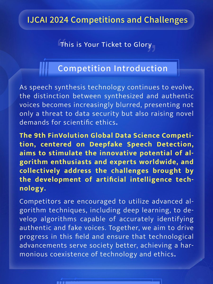 The last three days! Sign up now！Win US$42,000 Prize Money！

The 9th FinVolution Global Data Science Competition, centered on Deepfake Speech Detection, aims to stimulate the innovative potential of algorithm enthusiasts and experts worldwide, and collectively address the