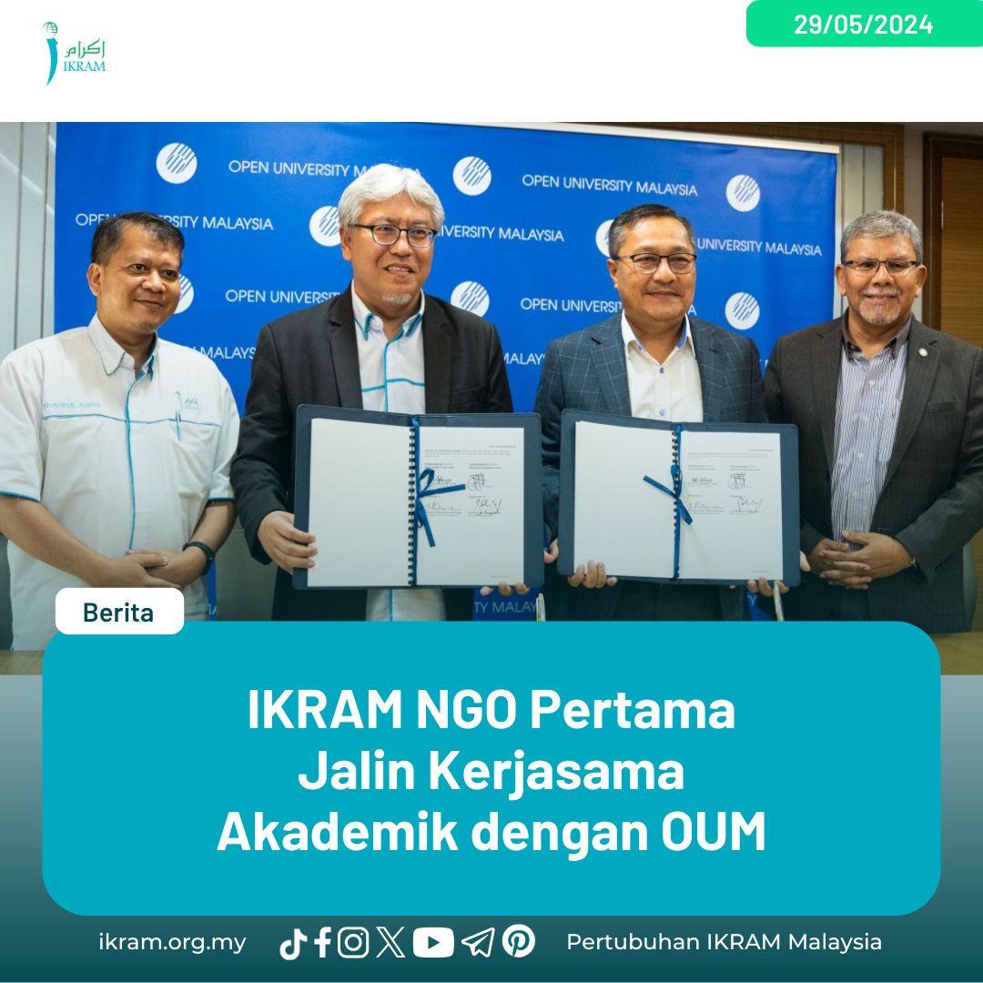 IKRAM NGO Pertama Jalin Kerjasama Akademik dengan OUM Satu memorandum persefahaman (MoU) telah ditandatangani antara kedua-dua pihak bagi menggalakkan pembelajaran sepanjang hayat kepada ahli-ahli IKRAM. Baca lagi: ikram.org.my/ikram-ngo-pert… #MalaysiaNegaraRahmah