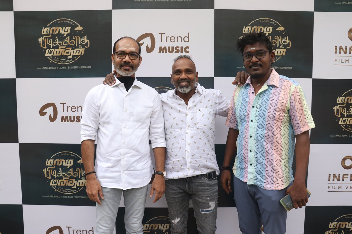 Team #MazhaiPidikkathaManithan at teaser launch event. Film gearing up for June release