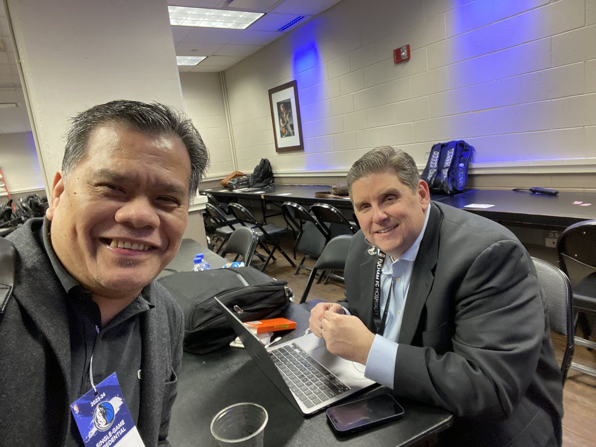 Ran into my friend, ESPN NBA writer Brian Windhorst, at the American Airlines Center press room. “Please say hi to @NoliEala ,” he told me. After covering the FIBA World Cup last September, Windy said he wants to come back and explore the 🇵🇭🇵🇭🇵🇭