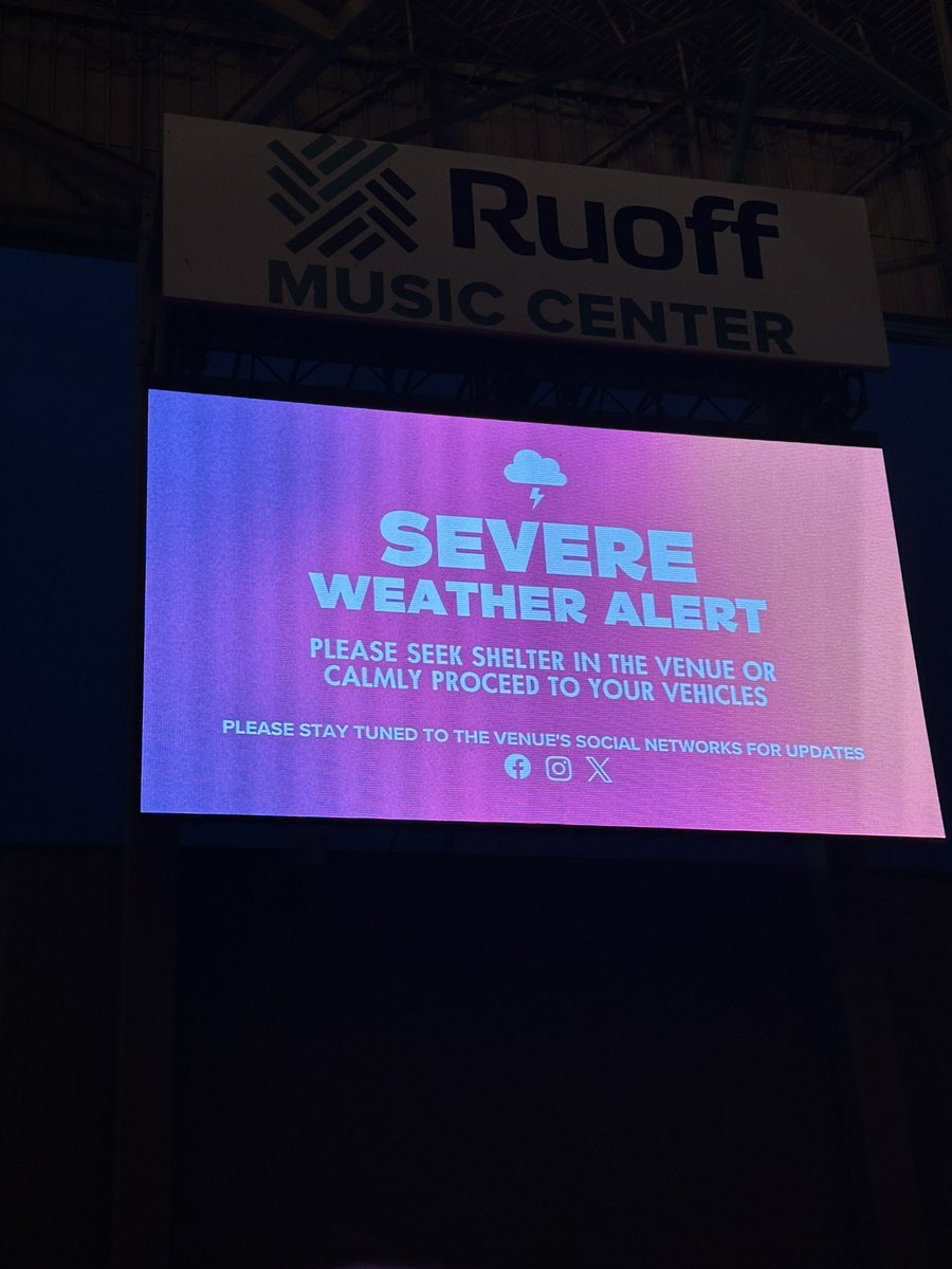 severe weather alert for the Hozier show at ruptf in Noblesville, IN ☹️☹️