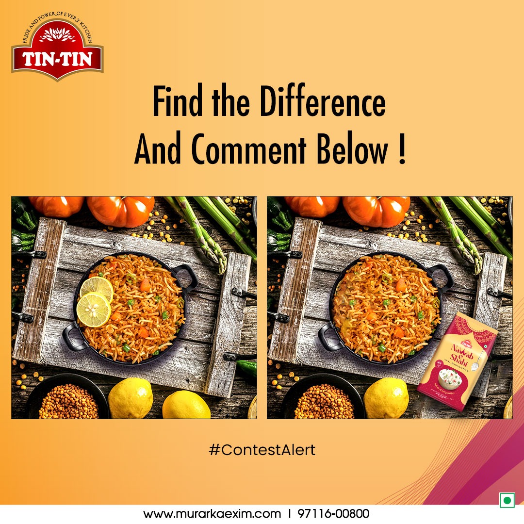 TinTin34491631's tweet image. Ready for a fun challenge? 🔍 Spot the differences and comment below!
.
.
.
#spotdifference #contestalert #contest #quiz #finsdifference #quizcontest  
#flavour #riceaddict #yummygrains #ricerecipes #foodlover #ricelover #tintin
.
murarkaexim.com