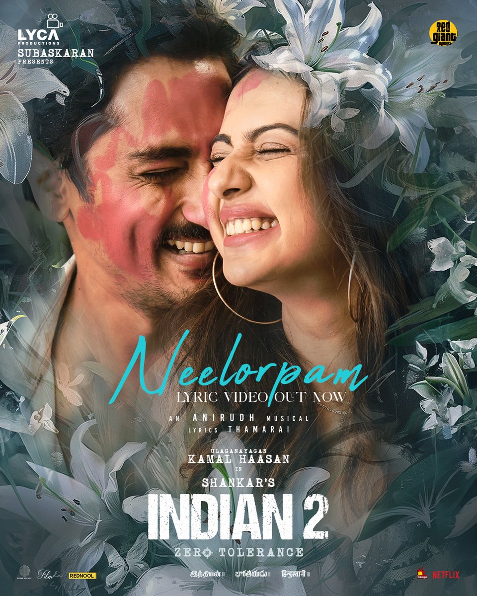 The blissful moment is here! ✨ 2nd single #NEELORPAM 🌸 from INDIAN-2 is OUT NOW! Let the soothing tunes touch your soul. 🎼 ▶️ youtu.be/6ZAm27NvFCY Rockstar @anirudhofficial musical 🎹 Lyrics @Kavithamarai ✍️ Vocals @AbbyVMusic @Shruthikasamudh 🎙️ #Indian2 🇮🇳