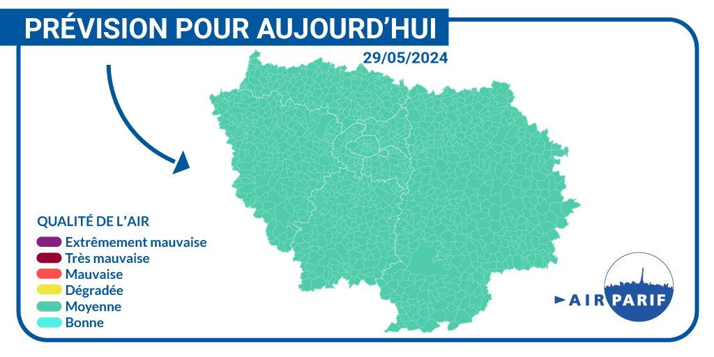 [#QualitéAir] Prévision pour le 29/05

La région est balayée par une masse d'air océanique. La qualité de l'air est moyenne en Ile-de-France.

➡️ bit.ly/PrévisionAir
