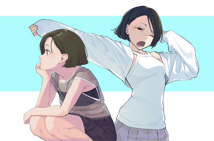 「short hair stretching」 illustration images(Latest)