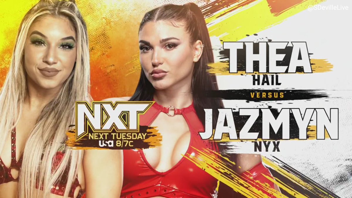 Set for #WWENXT next Tuesday (June 5): • Jordynne Grace vs. Stevie Turner • Jazmyn Nyx vs. Thea Hail