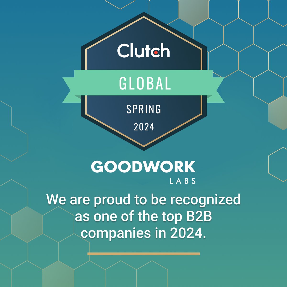 We're thrilled to announce #GoodWorkLabs as a #ClutchGlobalLeader & #ClutchChampion winner! This places us among the top 10% of B2B service providers. 
#Clutch #Award #ITconsultation #ITConsulting #AI #CloudServices #Webdevelopment #Softwaredevelopment #appdevelopment #success