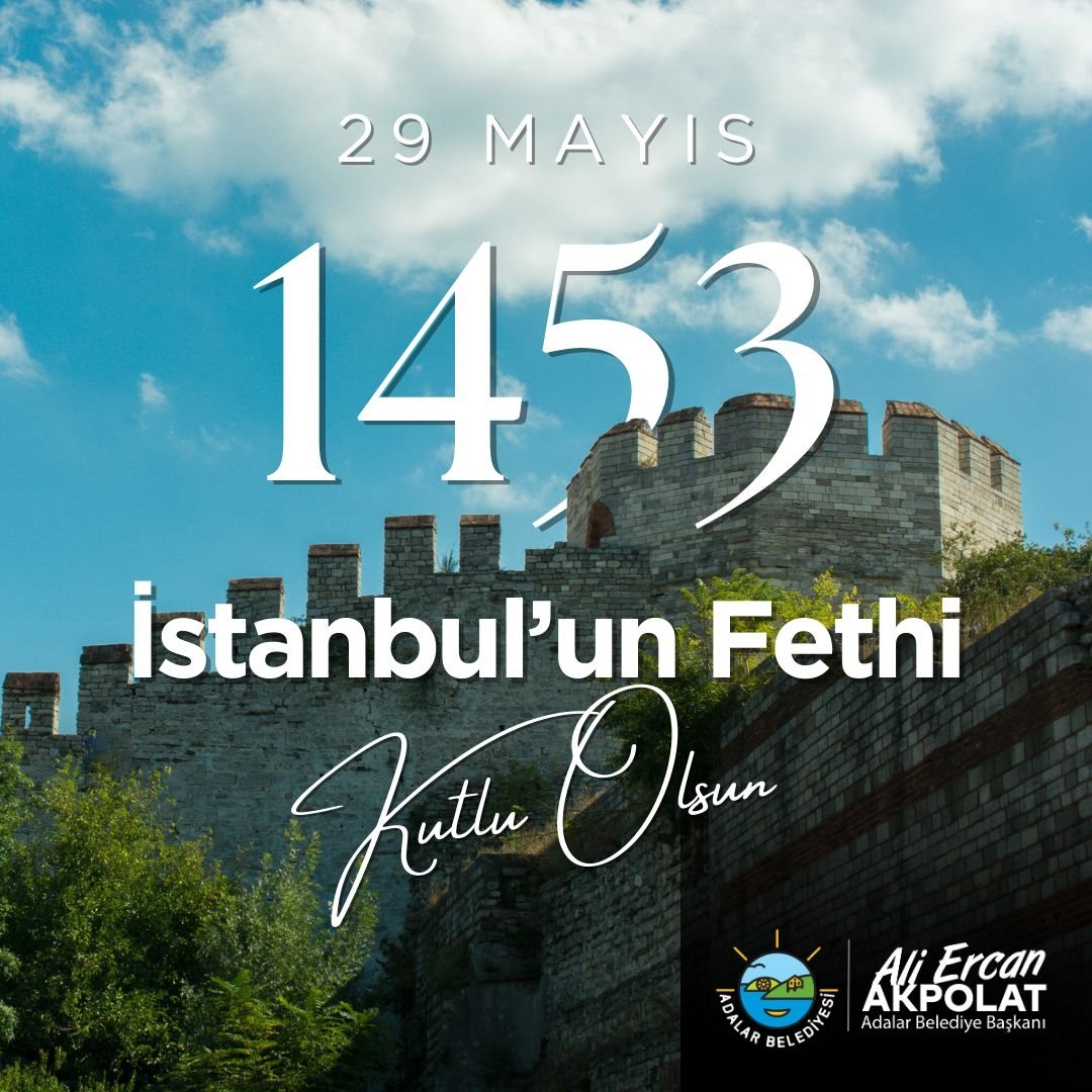 'Biz toprakları değil, gönülleri fethetmeye gidiyoruz.'  İstanbul'un Fethi'nin 571. Yılı Kutlu Olsun. Dünya'nın en güzel şehri İstanbul'u bize emanet bırakan Büyük Komutan Fatih Sultan Mehmet Han'ı saygı ve rahmetle anıyorum. #İstanbulunFethi #29Mayıs1453