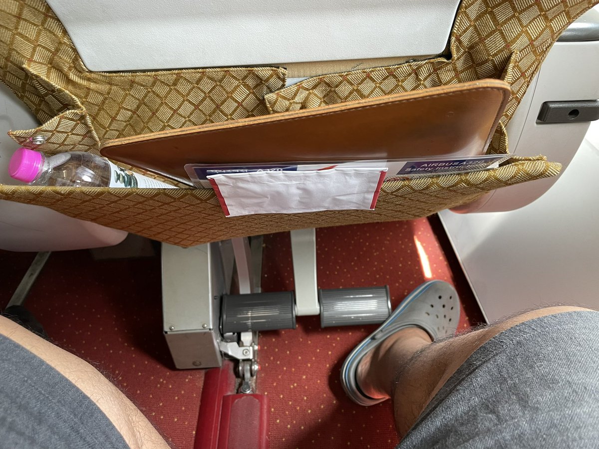 Ah the joys of flying @airindia on international routes. Competes with Scoot & Ryanair. No inflight entertainment, not even a moving map, old dirty seats, no lift up thigh rests, no alcohol. Half your legroom blocked by a box for non-existent IFE. GoI ran AI better than