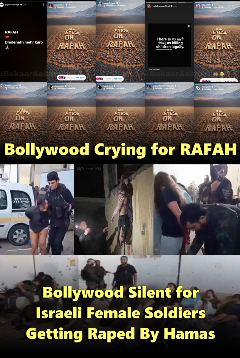 #Bollywood has #AlleyesonRafah
But no eyes for #Sandeshkhali 
No eyes for #IsraelAttack