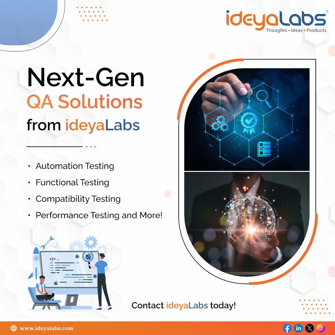 Ever downloaded an app riddled with bugs? QA (Quality Assurance) is the magic behind smooth-running apps. #ideyaLabs #QAservices identify and fix issues before users encounter them.
Know more : shorturl.at/ERE23
Mail to : info@ideyalabs.com
#QualityAssurance #QA #AppTesting