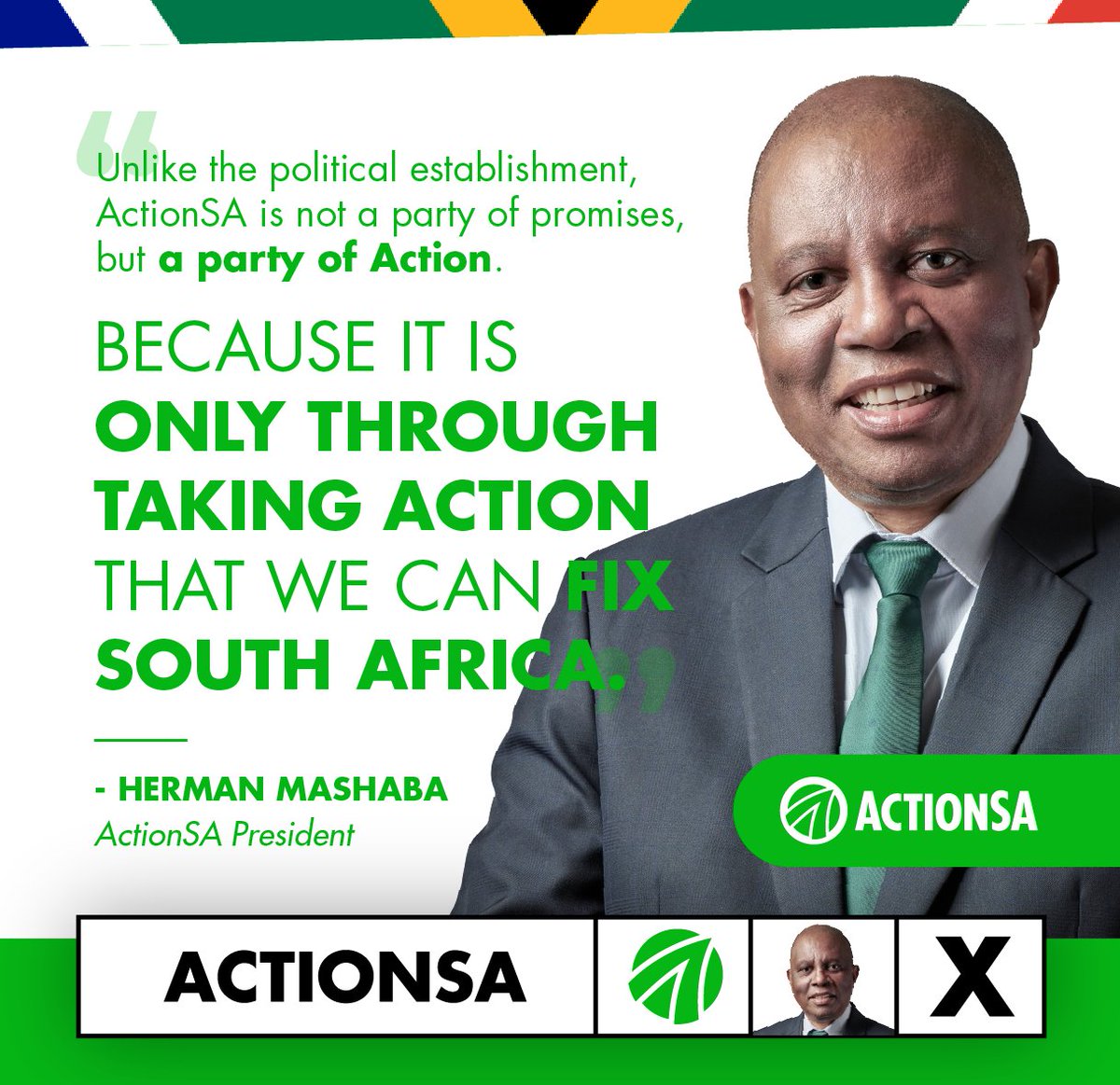 Good morning, South Africa. It's finally the day of elections, I day most of us have been waiting for so long to make a change. Make sure you vote and make a statement about the South Africa you want🇿🇦. Remember at all times to vote @Action4SA

#VoteActionSA2024 #MyVoteIsNoSecret
